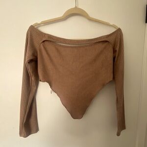 Brown Crop Long Sleeve